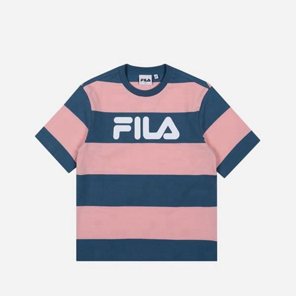 Fila Tričká Detske Ruzove - Candy Striped S/S Vypredaj - Slovakia 41360-REOZ